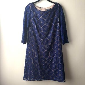 Jessica Howard royal blue floral lace shift dress
